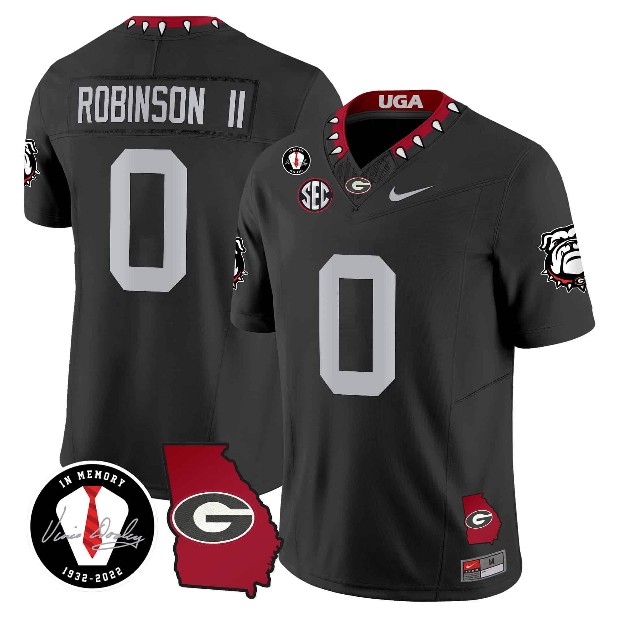Men Georgia Bulldogs #0 Robinson ii Black 2024 Nike Vapor NCAA Jersey style 2